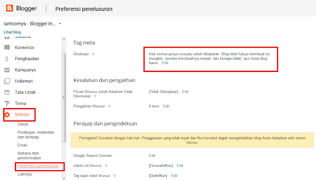 Panduan Seting SEO Di Blogspot (Langkah Demi Langkah) Panduan Seting SEO Di Blogspot (Langkah Demi Langkah)