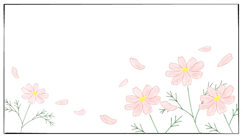 簡単なコスモスの花のイラストの描き方