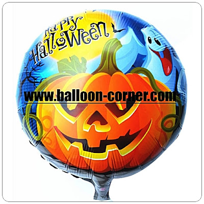 Balon Foil Bulat HAPPY HALLOWEEN