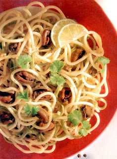 Smoked Mussel Pasta. Linguine pasta served with smoked mussels in a light cream sauce.