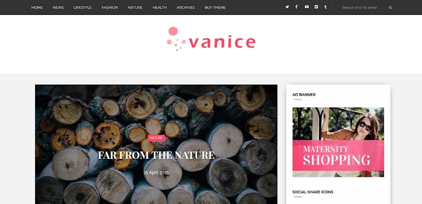 Vanice Free Blogger Template