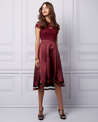 Lace and Satin Illusion Dress