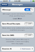The iPhone 4S iMessage settings are easy to configure. (iphone imessage settings)