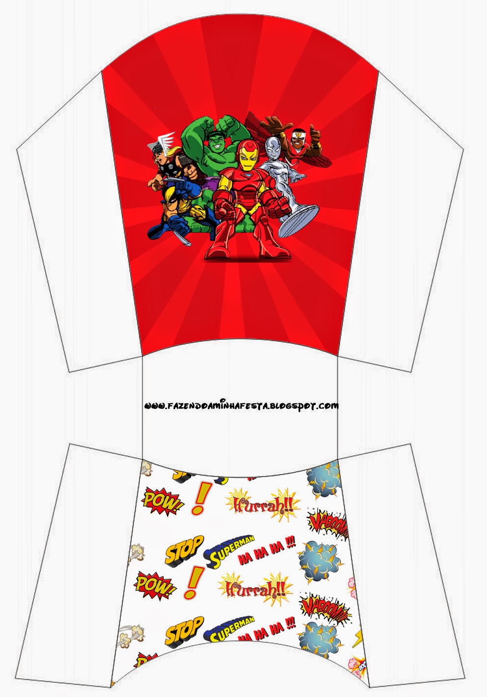Escuadrón de Héroes Marvel: Cajas para Imprimir Gratis.