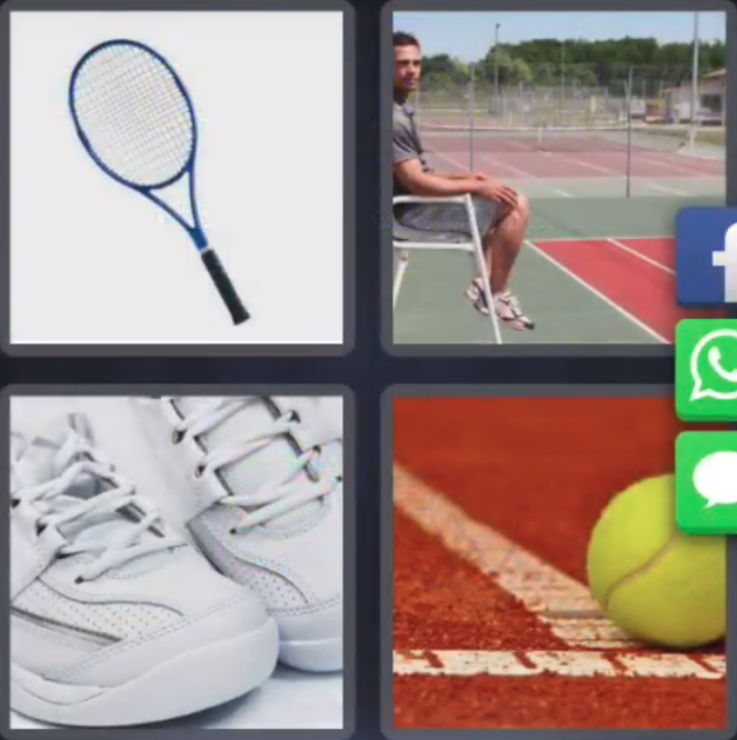 4 fotos 1 palabra una pelota de tenis