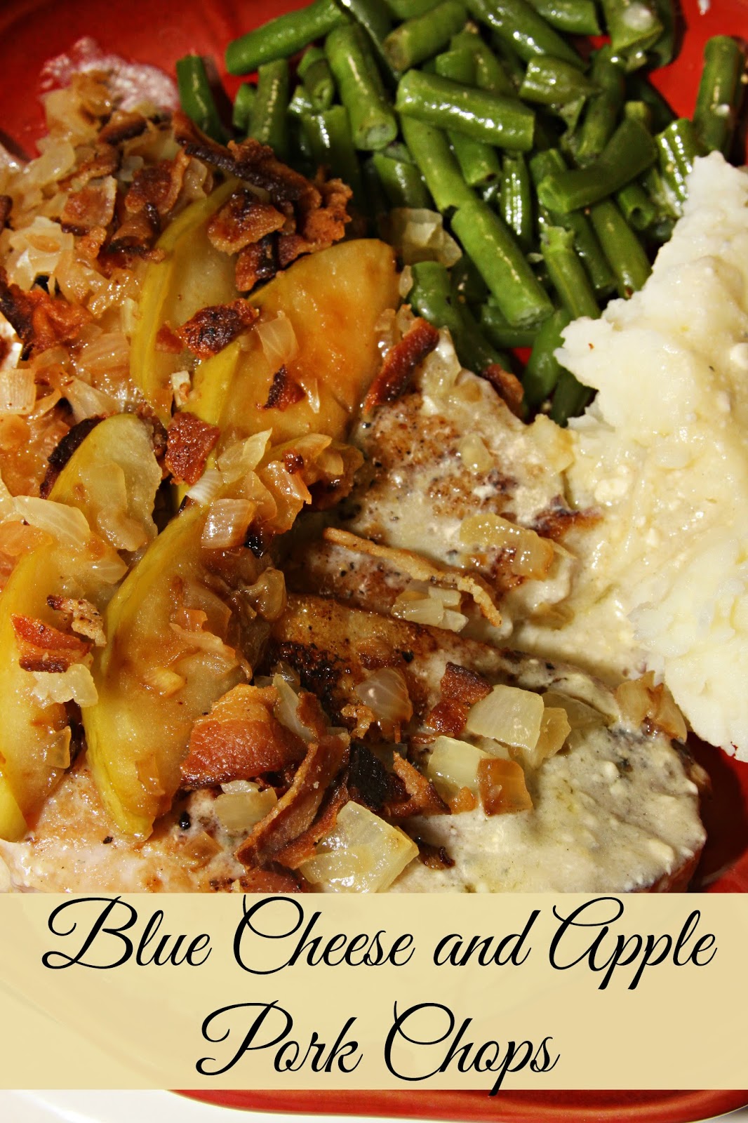 For the Love of Food Savory Blue Cheese and Apple Pork Chops