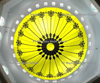 Kubah Plafon Masjid Dekoratif Warna - Copyright : PT Mustaka Multi Tehnik