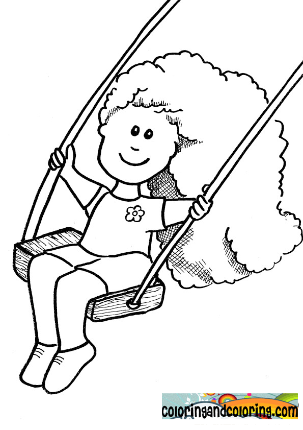 Swing Set Coloring Coloring Pages