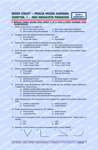Download Soal Kelas 3 Tema 8 Subtema 1 Kurikulum 2013 Edisi Revisi