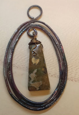 OOAK Pendant: copper wire, Thompson enamel, metal working, ooak jewelry, rhyolite :: All Pretty Things