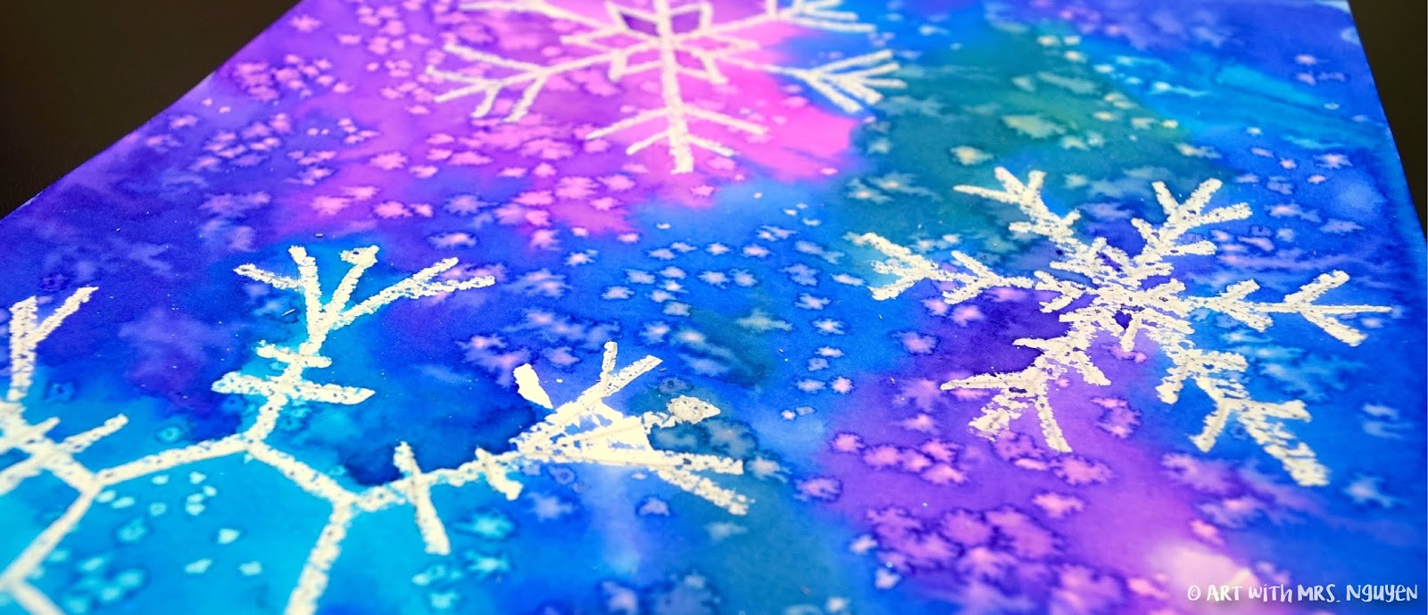 Watercolour and Oil Pastel Resist Snowflake - Arty Crafty Kids