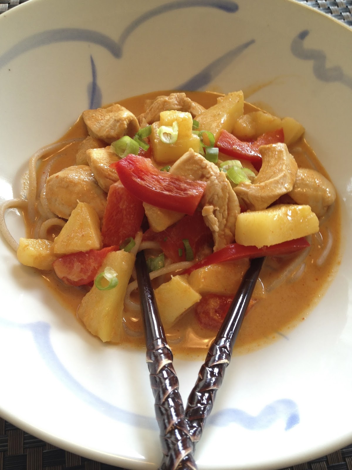 Nikki's Yellow Kitchen Thai Pineapple Chicken and Noodles