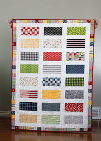 Jolly Bar quilt with Varsity fabrics