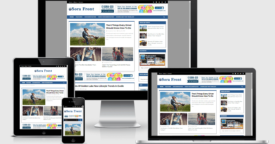 Sora Front - Responsive Blogger Template