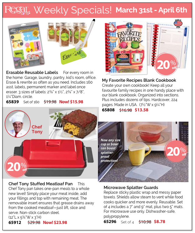 Regal Gifts Corporation Regal Weekly Specials