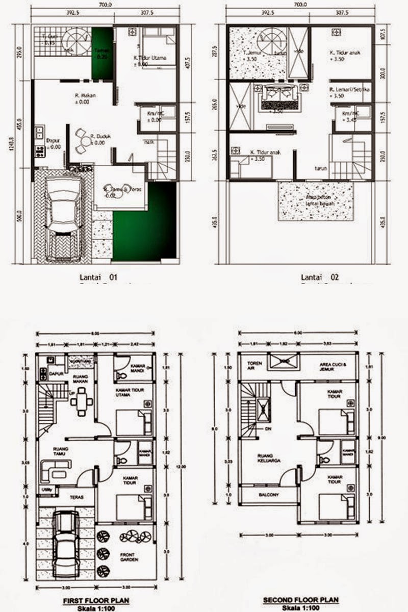 Gambar Desain Denah Rumah Minimalis 2 Lantai Type 36 ...