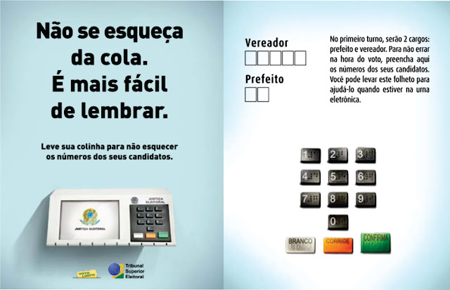 Resultado de imagem para Falta 1 dia: não se esqueça de levar sua “cola” eleitoral