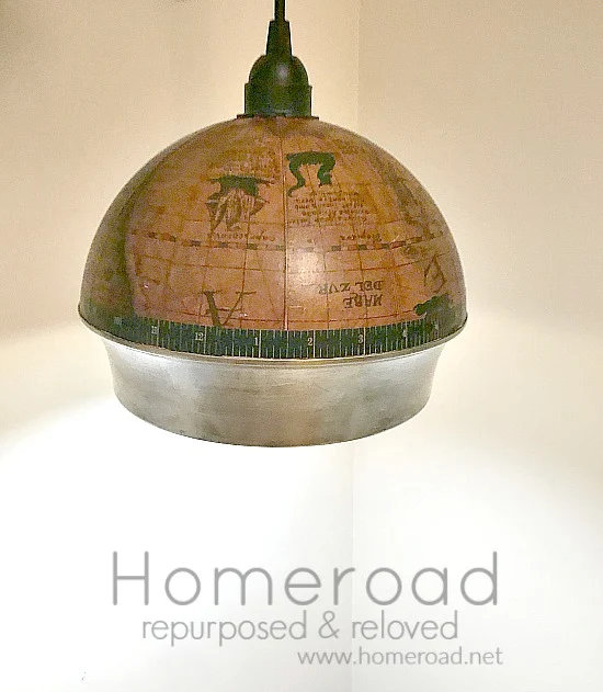 DIY Repurposed Ice Bucket Globe Hanging Light. Homeroad.net