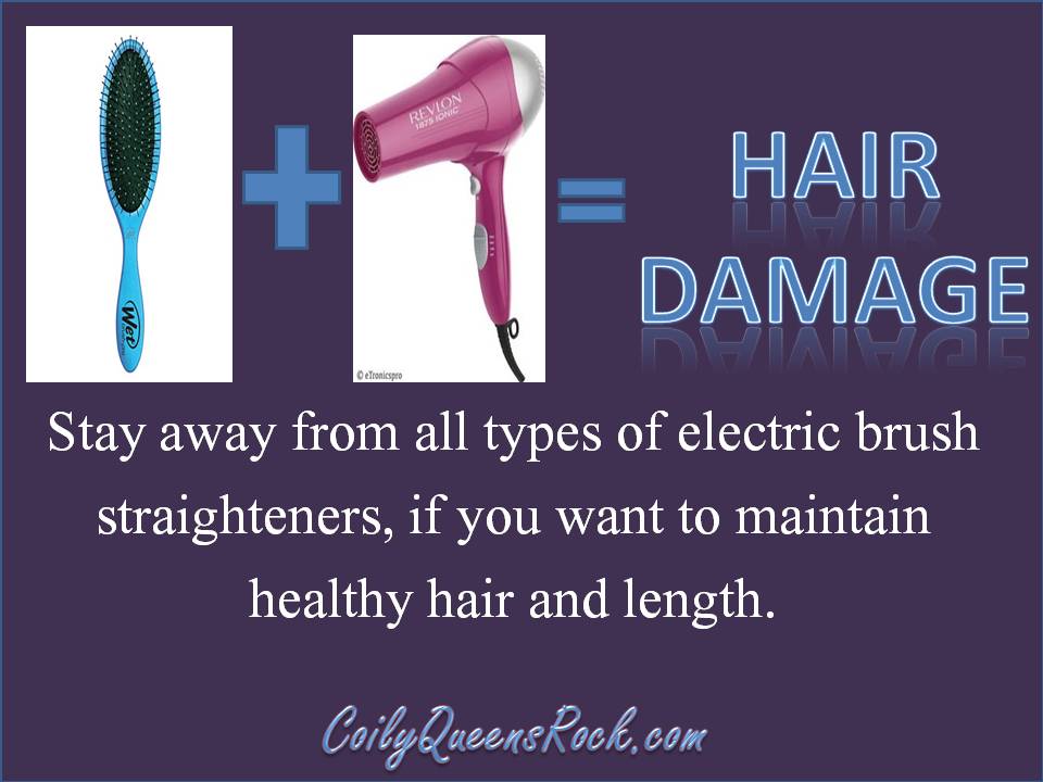 CoilyQueens™ Electric straightening brushes on Afro hair