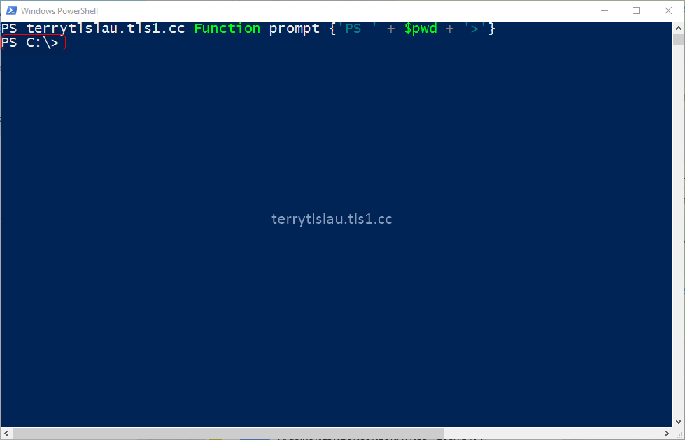 Terry l u s blog change the powershell prompt