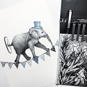 08-Elephant-on-the-Tightrope-Surreal-Animals-Mostly-Ink-Drawings-www-designstack-co