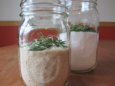 rosemary infused sugar and salt ingredients