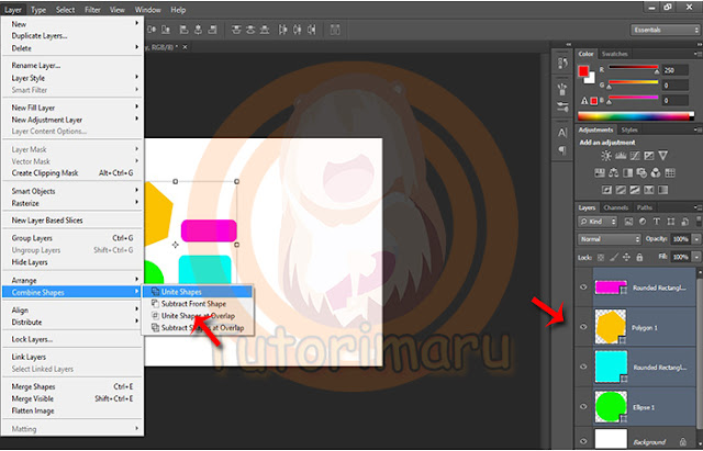 Cara Menggabungkan Shape Di Photoshop