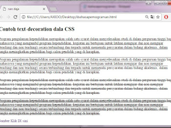 Contoh Penulisan Text-Decoration pada CSS