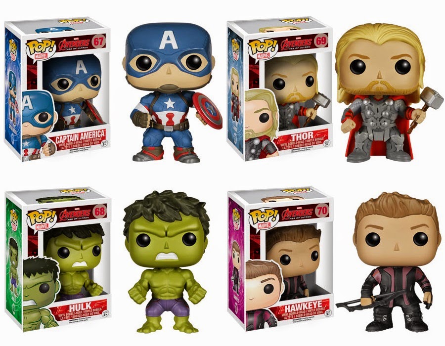 The Avengers Age of Ultron Pop! Marvel Vinyl Figures by Funko - Captain America, Thor, Hulk & Hawkeye