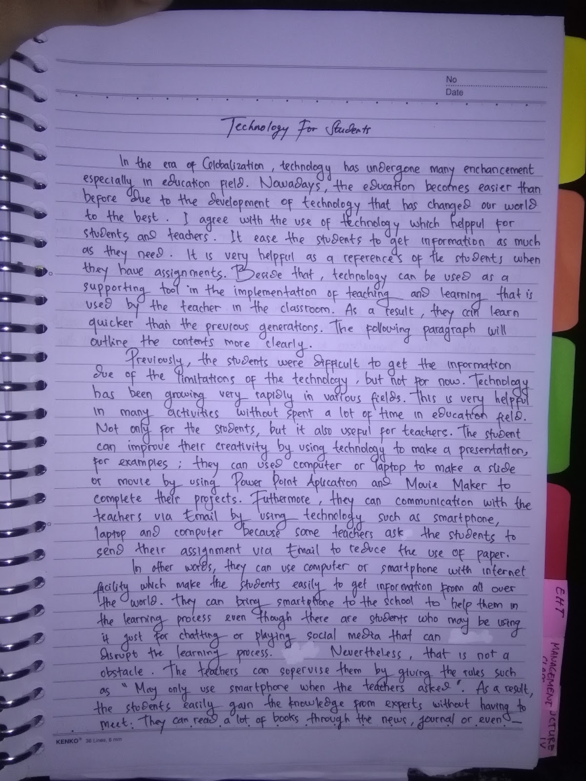 4 paragraph essay about technology