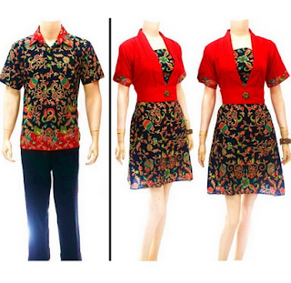 Contoh couple batik desain modern casual Contoh couple batik desain modern casual