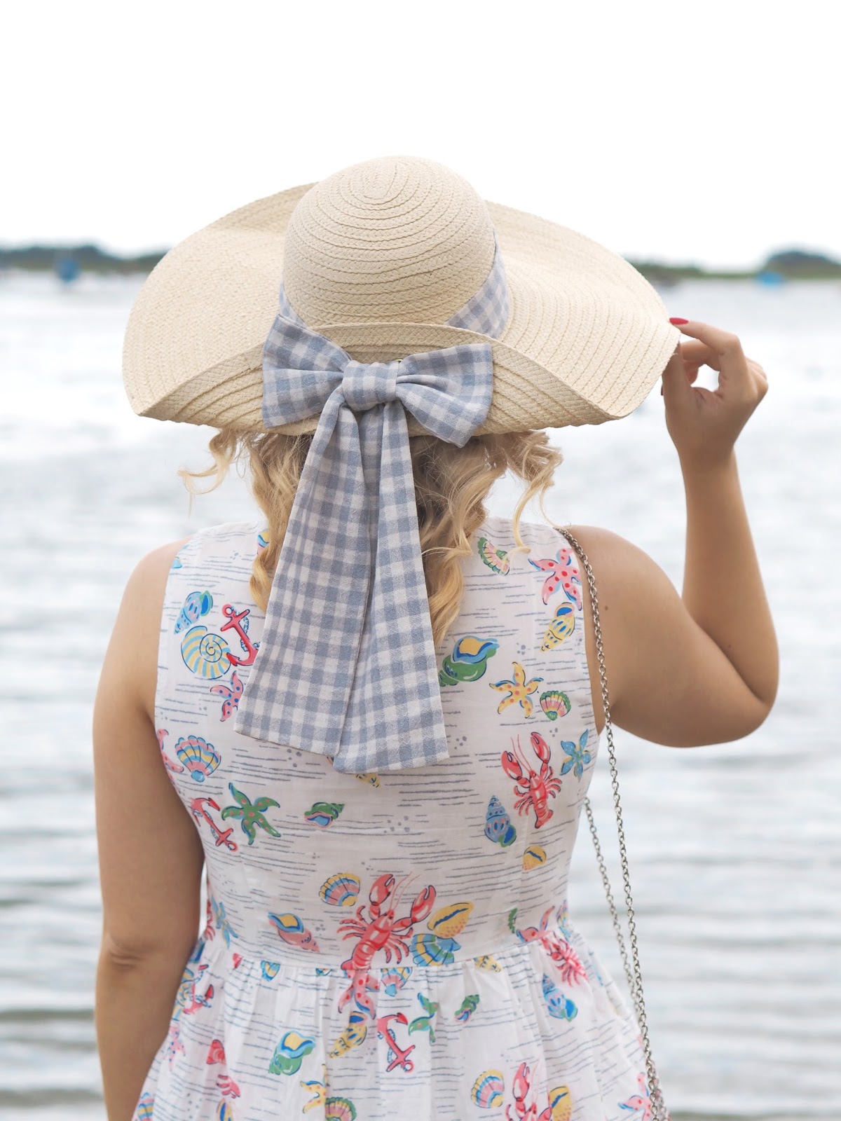 Seaside Prints Outfit, Summer Lookbook, Katie Kirk Loves, UK Blogger, Fashion Blogger, Style Blogger, Outfit of the Day, Aspire Style, Cath Kidston, Lobster & Shells, Cath Kidston Lobster & Shell Print Dress, Moshulu Shoes, Summer Style, Bosham Harbour, West Sussex
