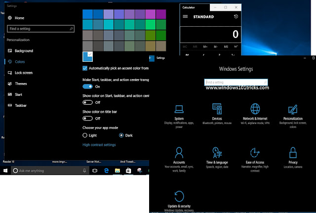 Windows 10 Dark theme Windows 10 Dark theme