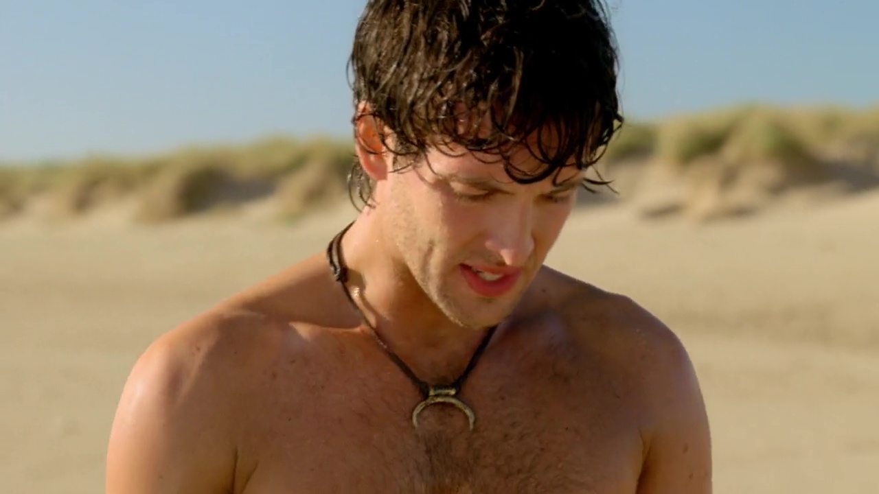 Jack Donnelly shirtless in Atlantis 1-01 "The Earth Bull" .