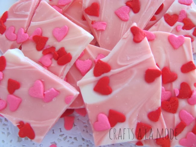 Pink Chocolate Bark Candy And Strawberry Ice Cream Crafts A La Mode