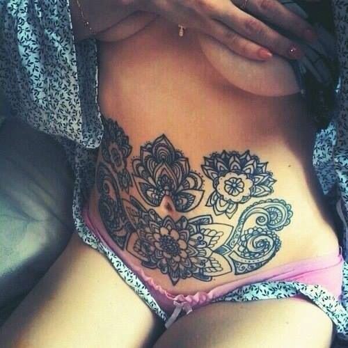 Paisley Estômago Preto Tatuagens