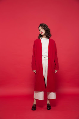 午後的費南雪有機棉長版外套-熱紅茶