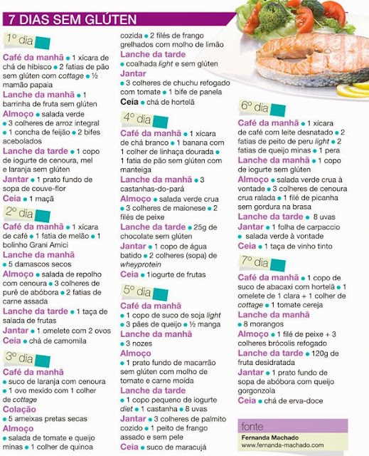 cardápio de dieta sem glúten dieta sem glúten