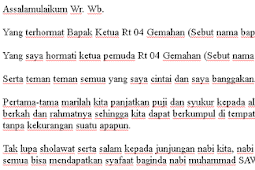 Kumpulan Contoh Sambutan Arisan Rt Singkat Bahasa Jawa