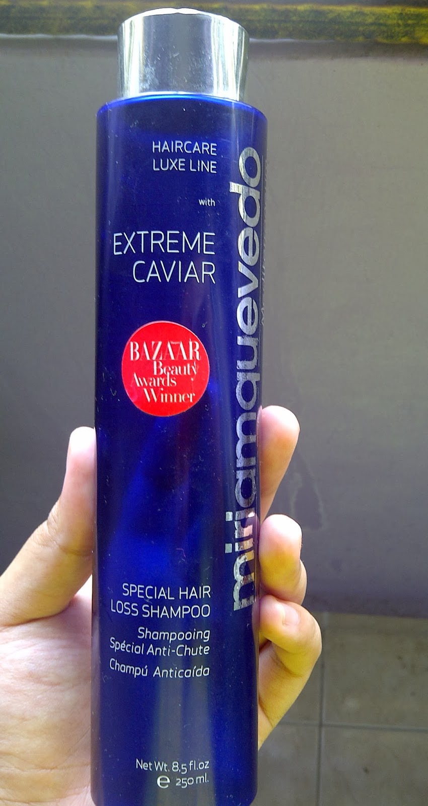 dvs. Slumber Champagne Polkalav: REVIEW: Miriam Quevedo Mediterraneum Extreme Caviar Special Hair  Loss Shampoo