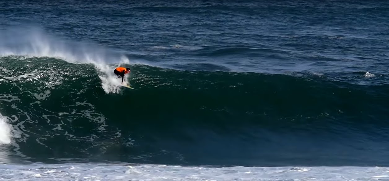 Surfing basque waves