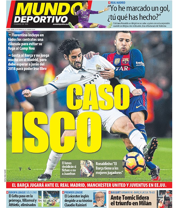 FC Barcelona, Mundo Deportivo: "Caso Isco"