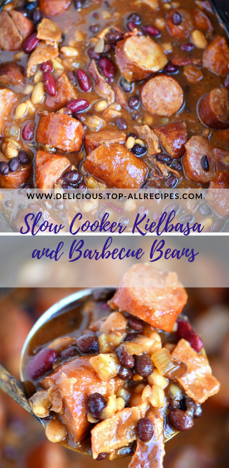 Slow Cooker Kielbasa and Barbecue Beans With Video Delicious Food 