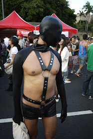 man in bondage outfit at 2011 Taiwan LGBT Pride Parade