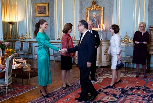 Crown Princess Victoria wore & Other Stories Striped Twist Knot Midi Dress. Queen Silvia. The Princess wore a midi dress by & Other Stories