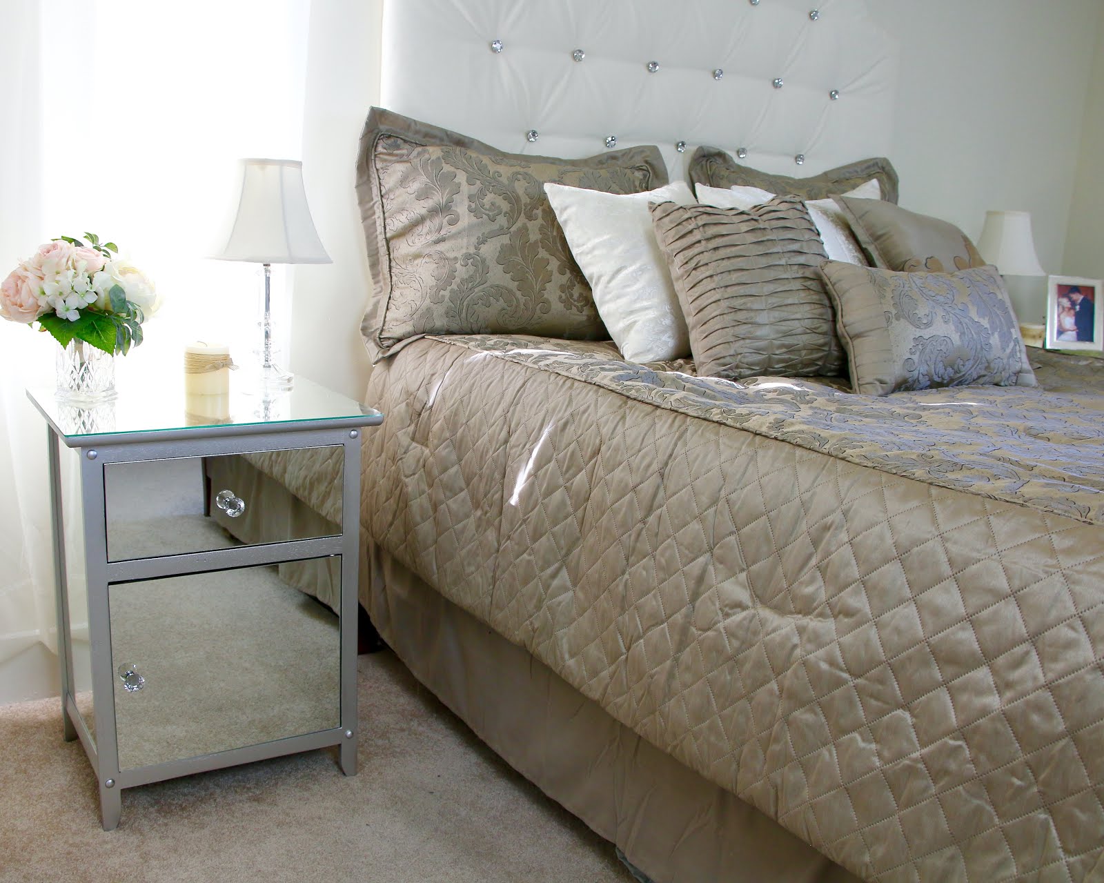 DIY Mirrored Nightstands Hack  Mirrored Furniture Makeover For