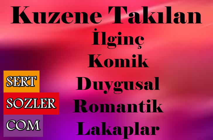 Kuzene Takılan İlginç Komik Duygusal Romantik Lakaplar Sert Sözler