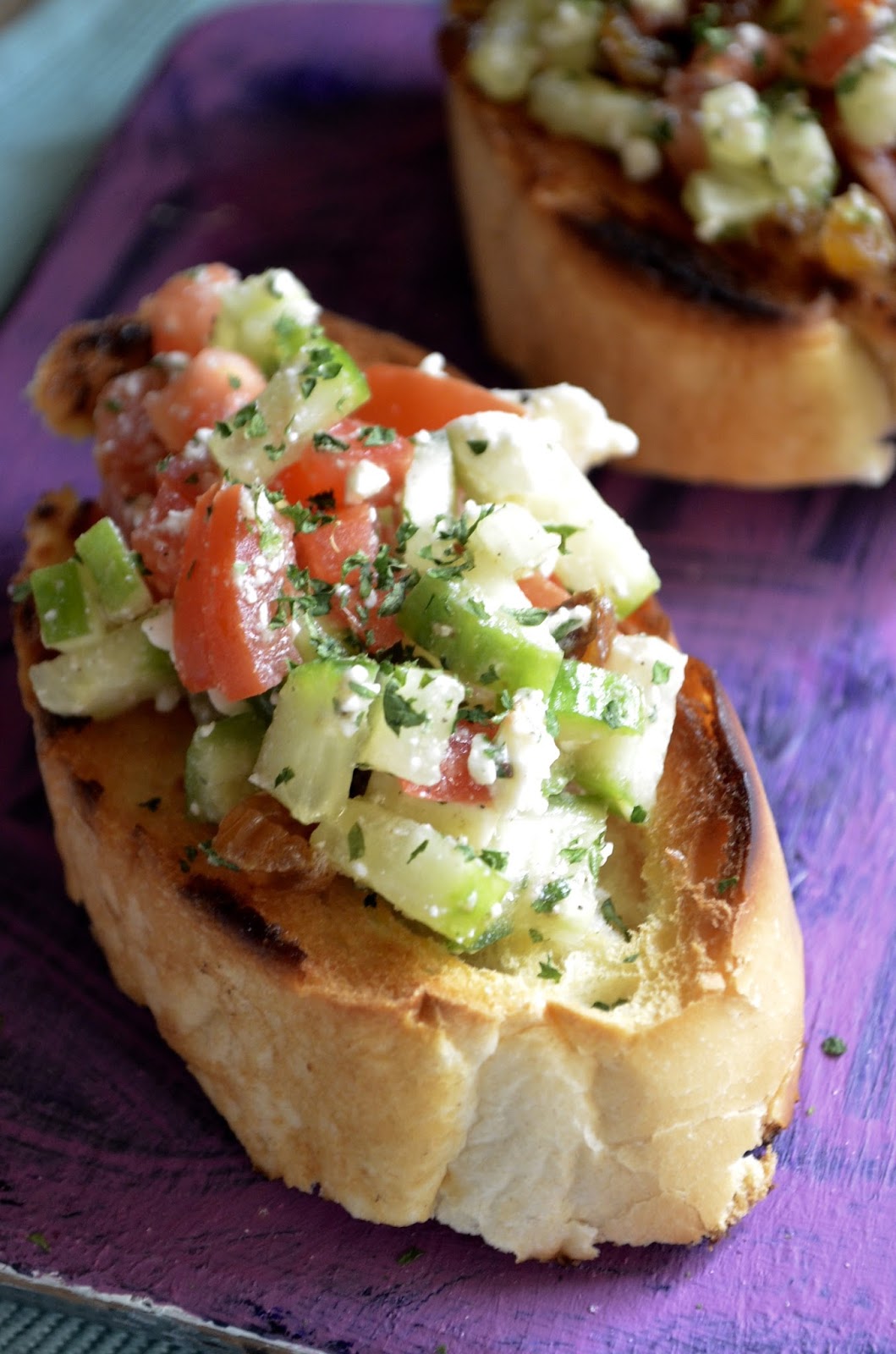 Dishing With Divya Zucchini Feta Bruschetta