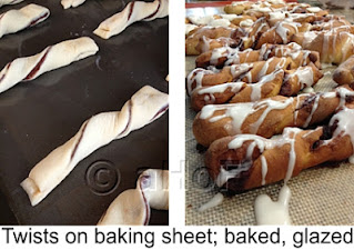 cinnamon twists, bread dough, pastry, yeast dough