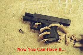 Skeleton Hand Glock Pistol 2nd amendment meme